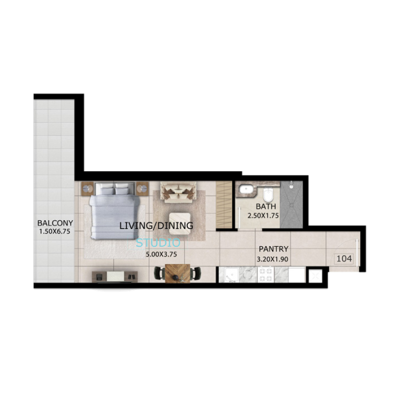 Studio in Mayfair Gardens