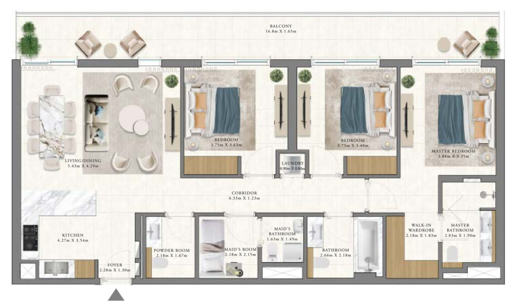 3 bedrooms в Vida Residences Club Point