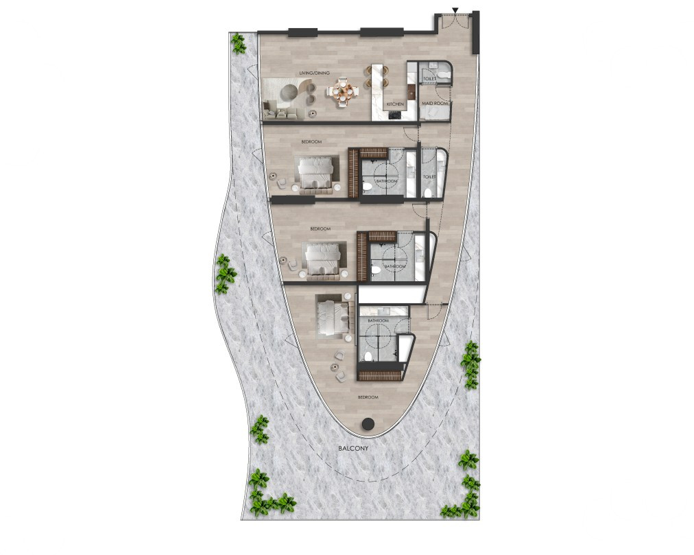 3 bedrooms in The Beach Residence