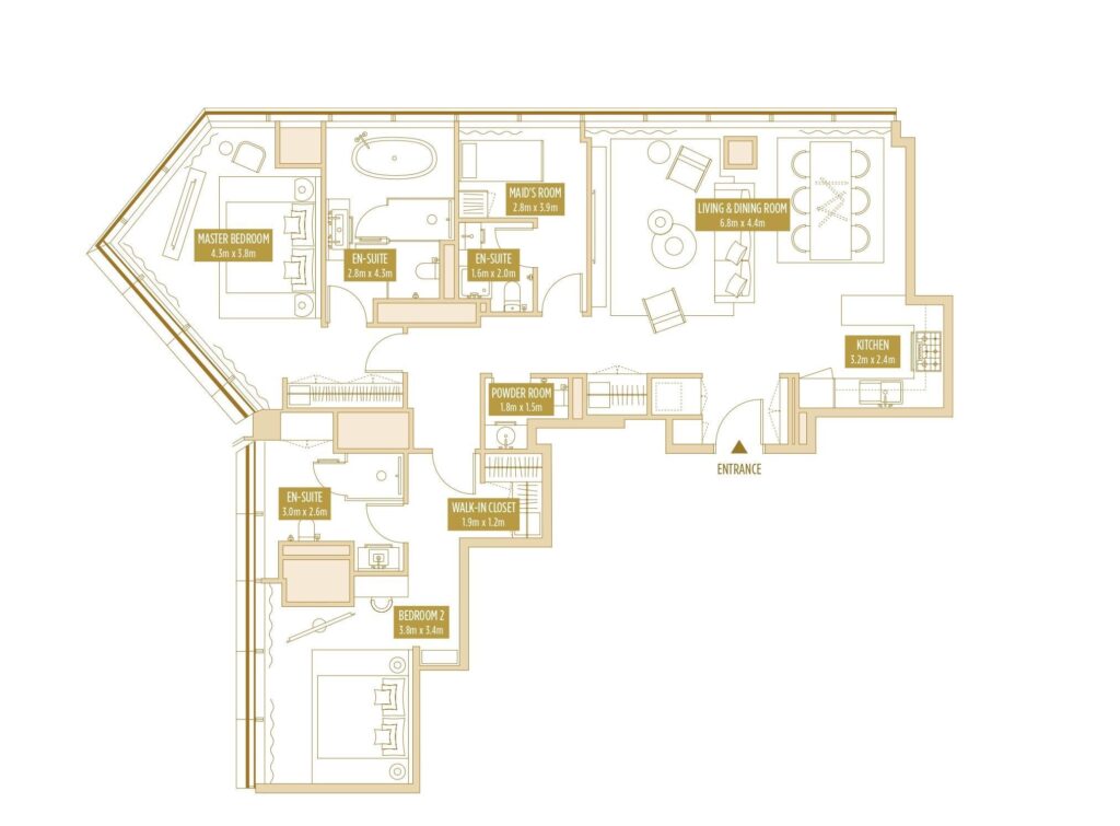 2 bedrooms in SO/ Uptown Residences