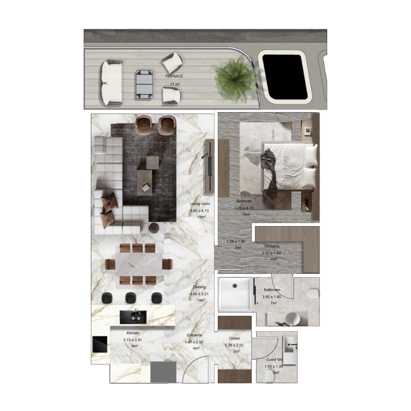1 bedroom in Jacob and Co Beachfront Living