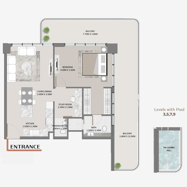 1 bedroom in Primero Residences