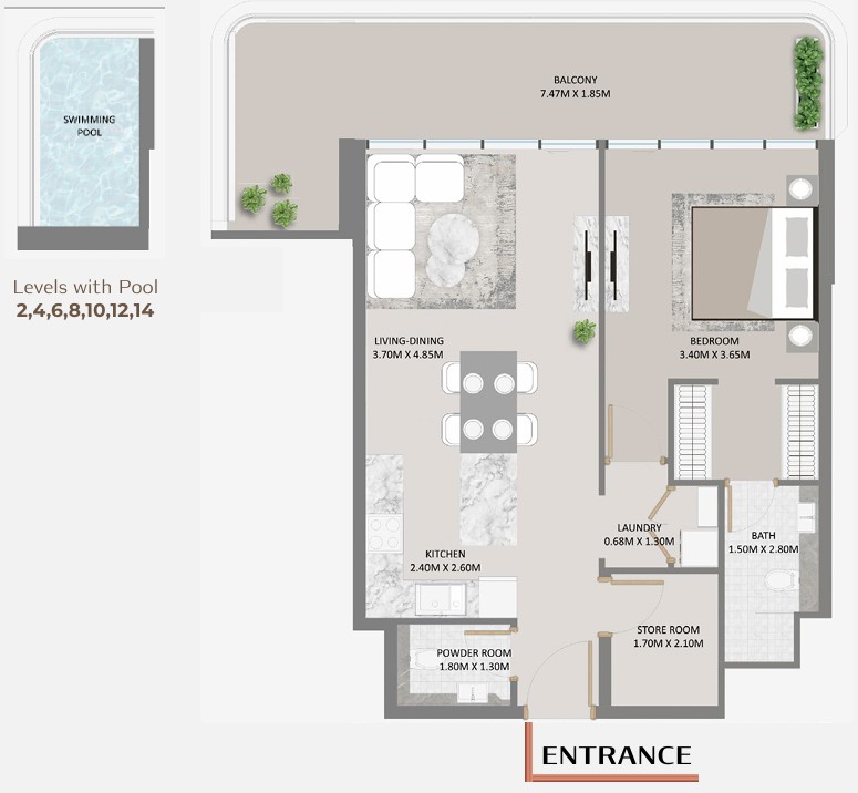1 bedroom in Primero Residences