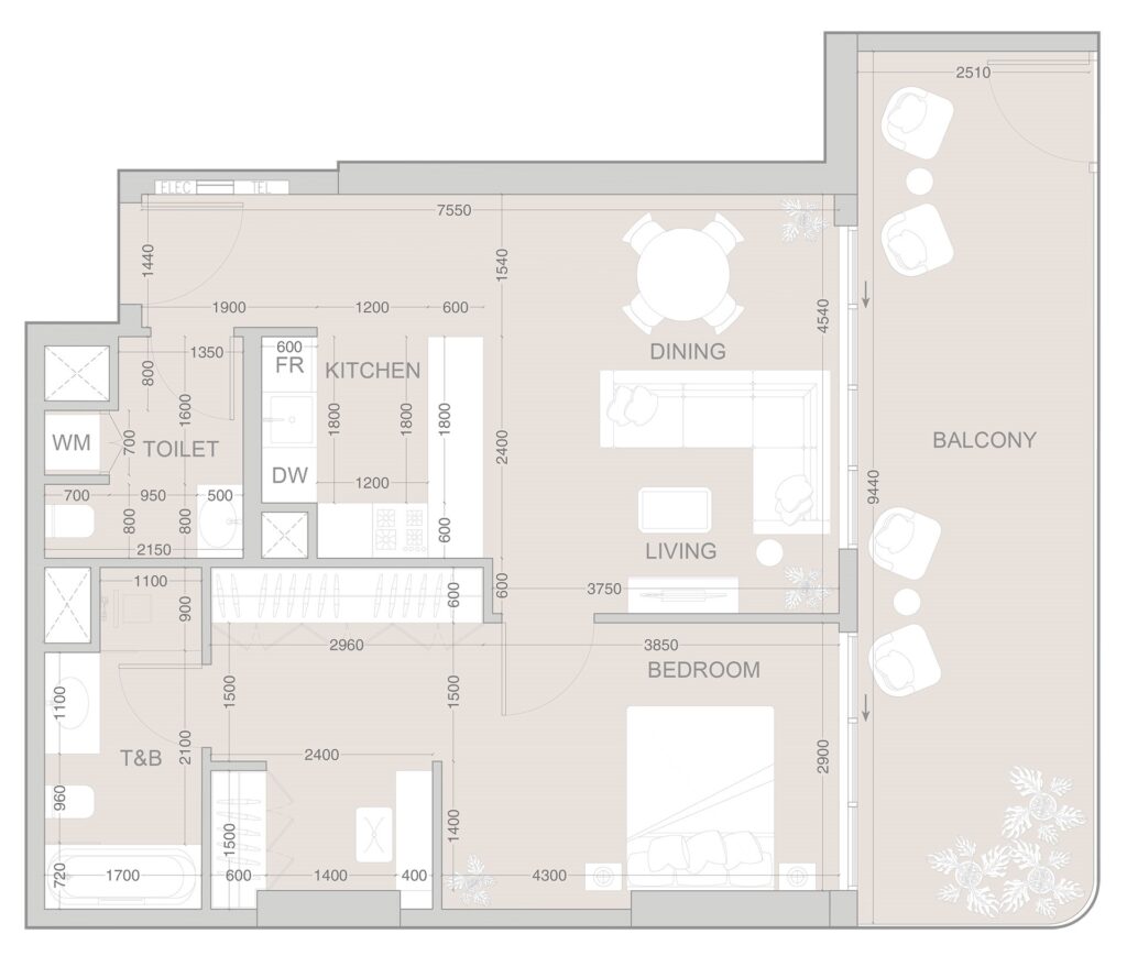 1 bedroom in Evergr1n House