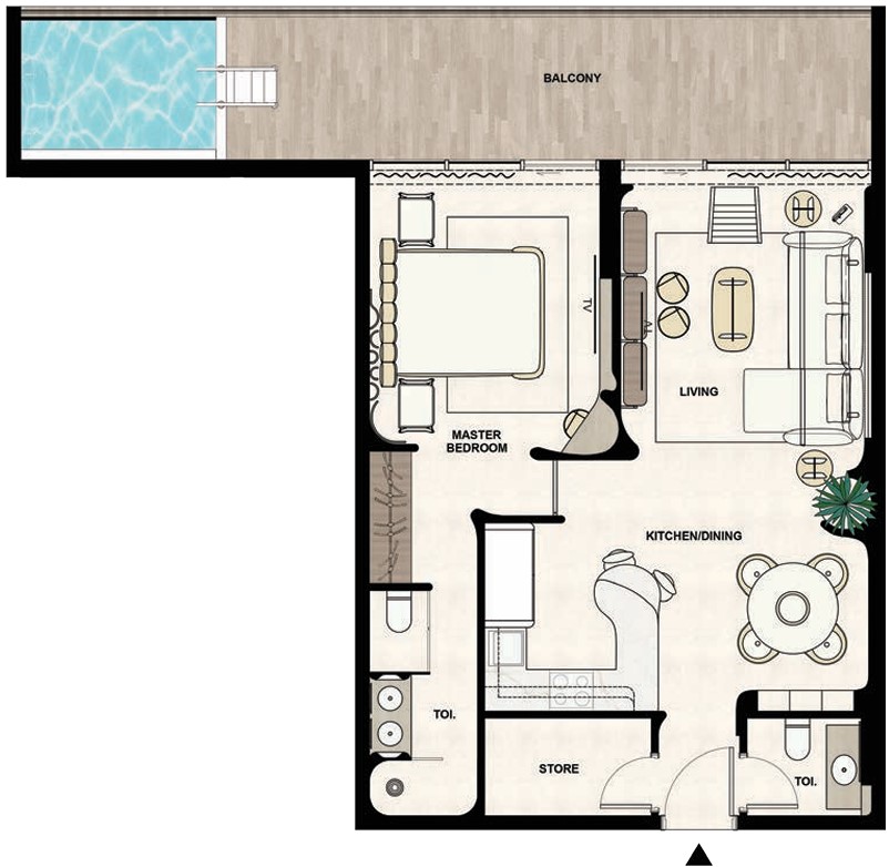 1 bedroom in Natuzzi Harmony