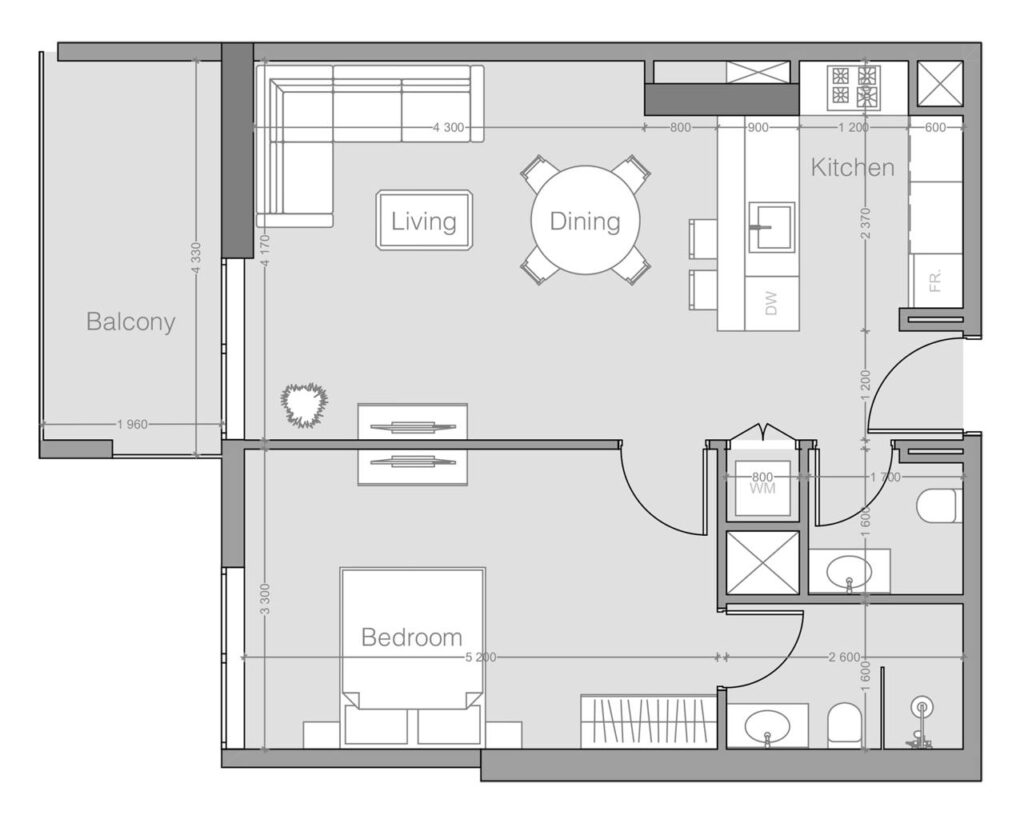 1 bedroom in 1WOOD Residence