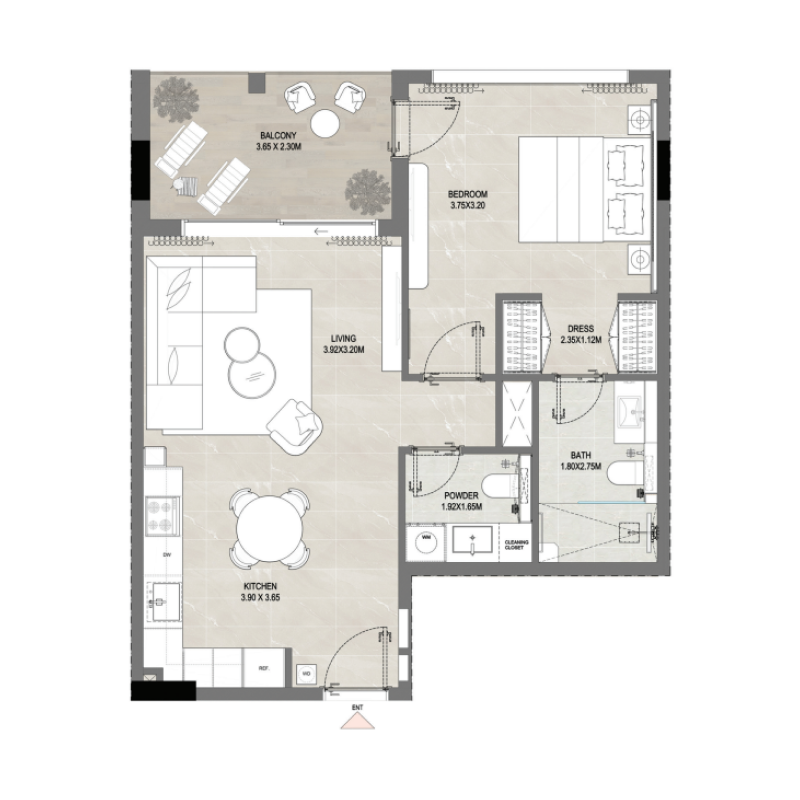 1 bedroom in Amber by Enso