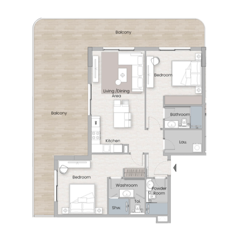 3 bedrooms в One Beverly