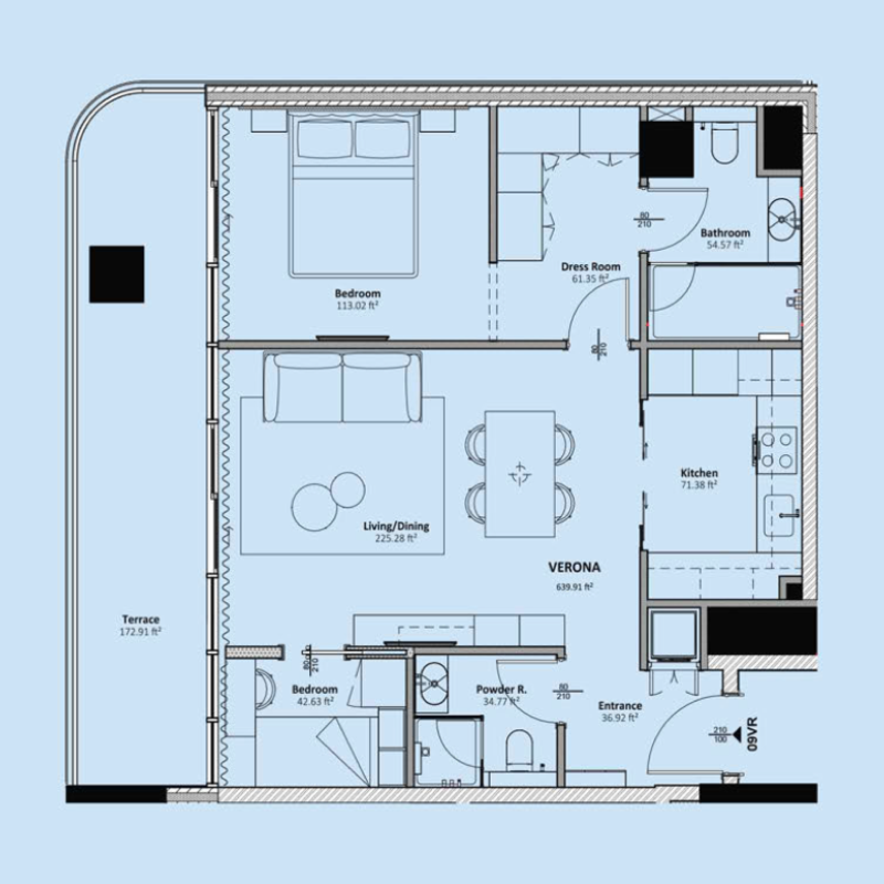 2 bedrooms в Livel Residenza