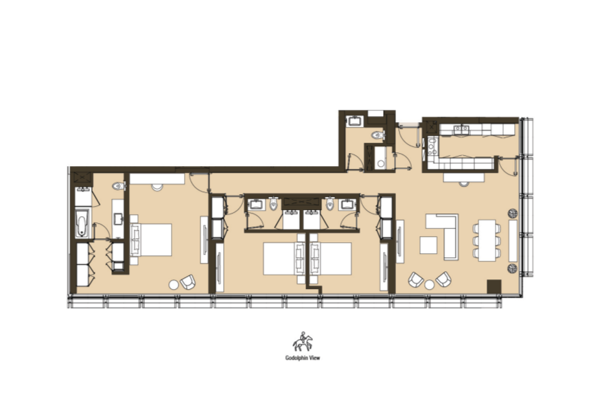 3 bedrooms in 110 Residence