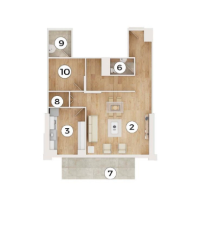 2 bedrooms in Q Gardens Loft