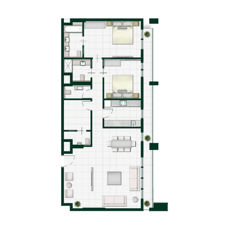 2 bedrooms in Al Mahra Residence