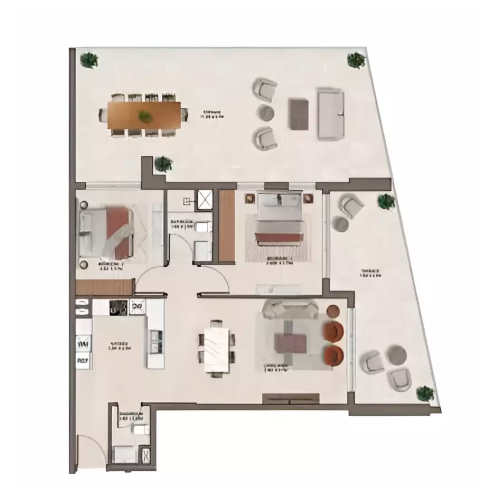 2 bedrooms in Ghaff Land Residence