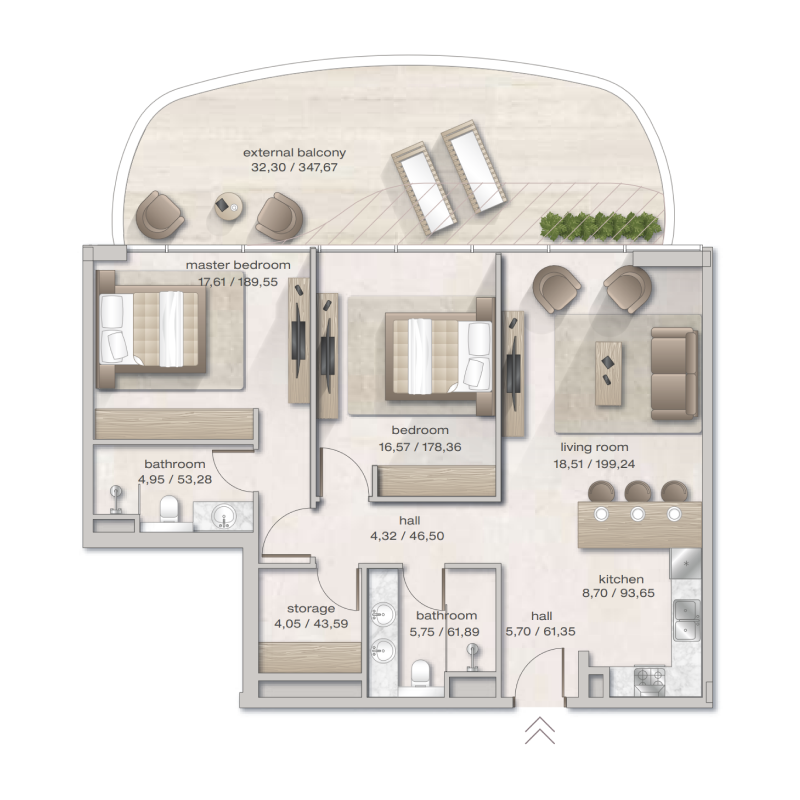 2 bedrooms in Zephyra Residences