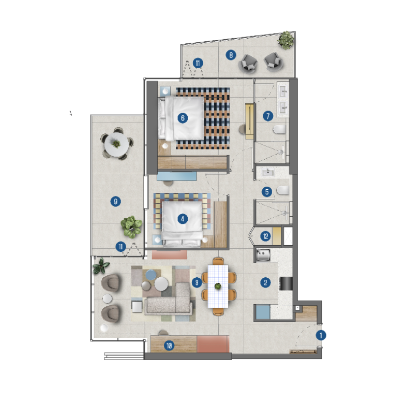 2 bedrooms in Rove Home Marasi Drive