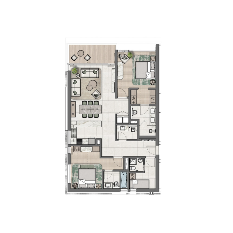 4 bedrooms in Nassem Al Jurf