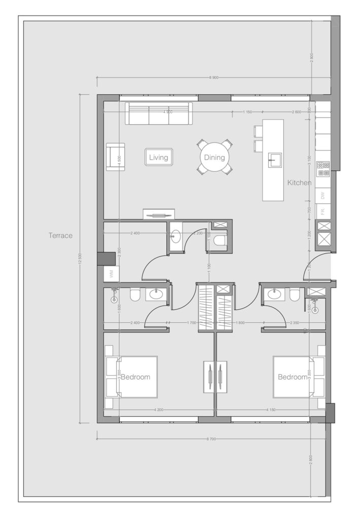 2 bedrooms in 1WOOD Residence