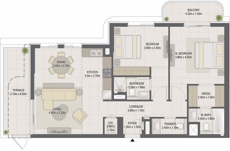 2 bedrooms in GEM Residences