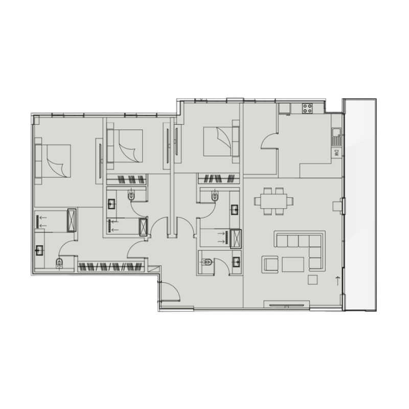 3 bedrooms in The 100