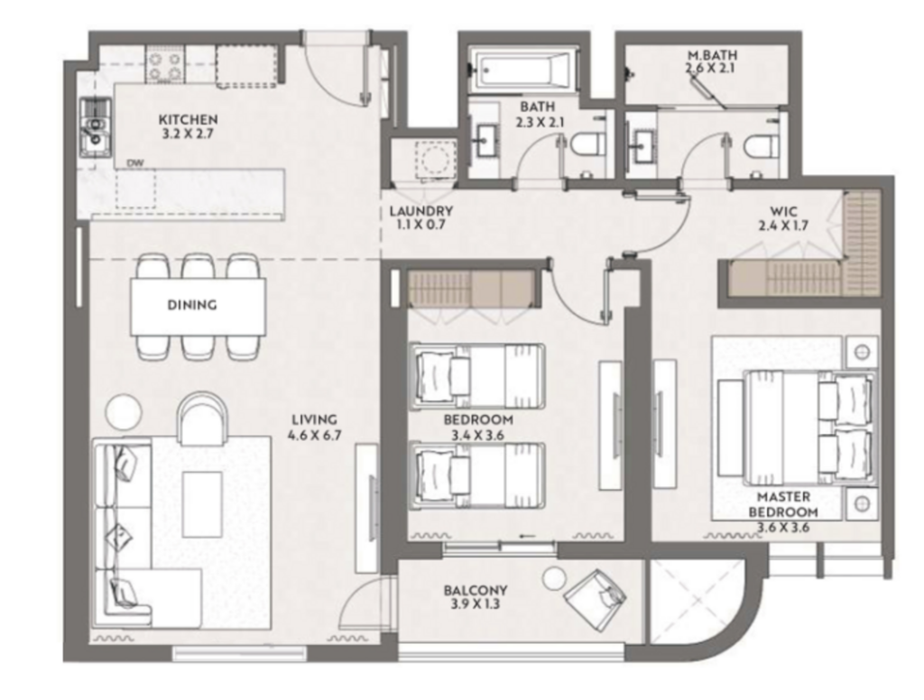 2 bedrooms in Cello by Taraf