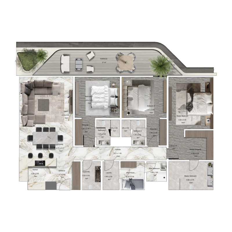 3 bedrooms in Jacob and Co Beachfront Living