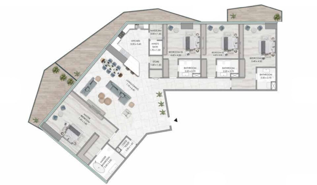 4 bedrooms in Habtoor Grand Residences
