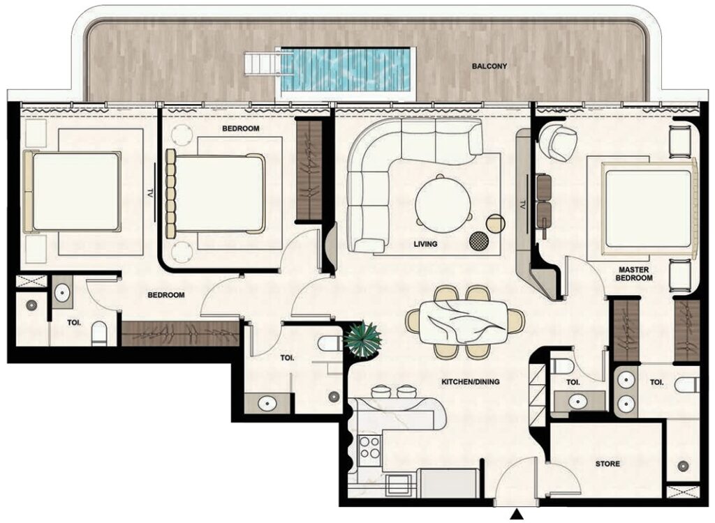 3 bedrooms в Natuzzi Harmony