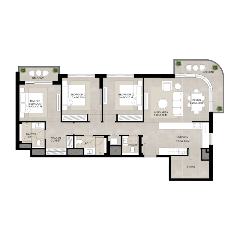 3 bedrooms in The Baltimore
