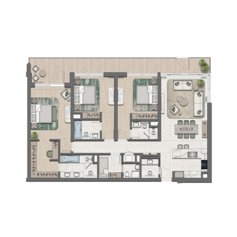 3 bedrooms in Nassem Al Jurf