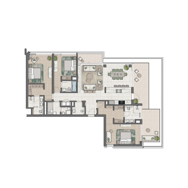 3 bedrooms in Nassem Al Jurf