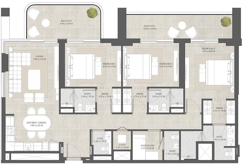 3 bedrooms in Hyde Residences by City View