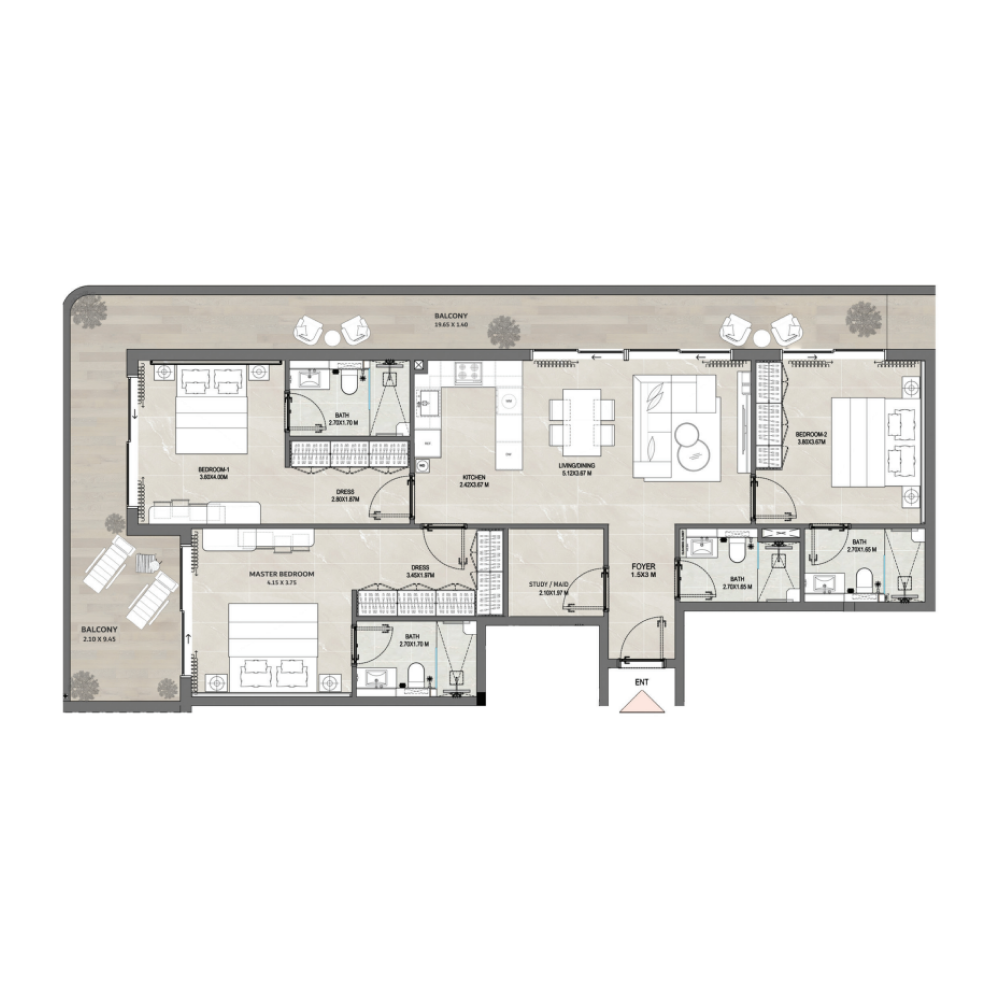 3 bedrooms in Amber by Enso