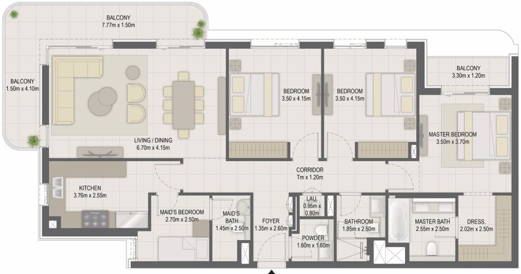 3 bedrooms in GEM Residences