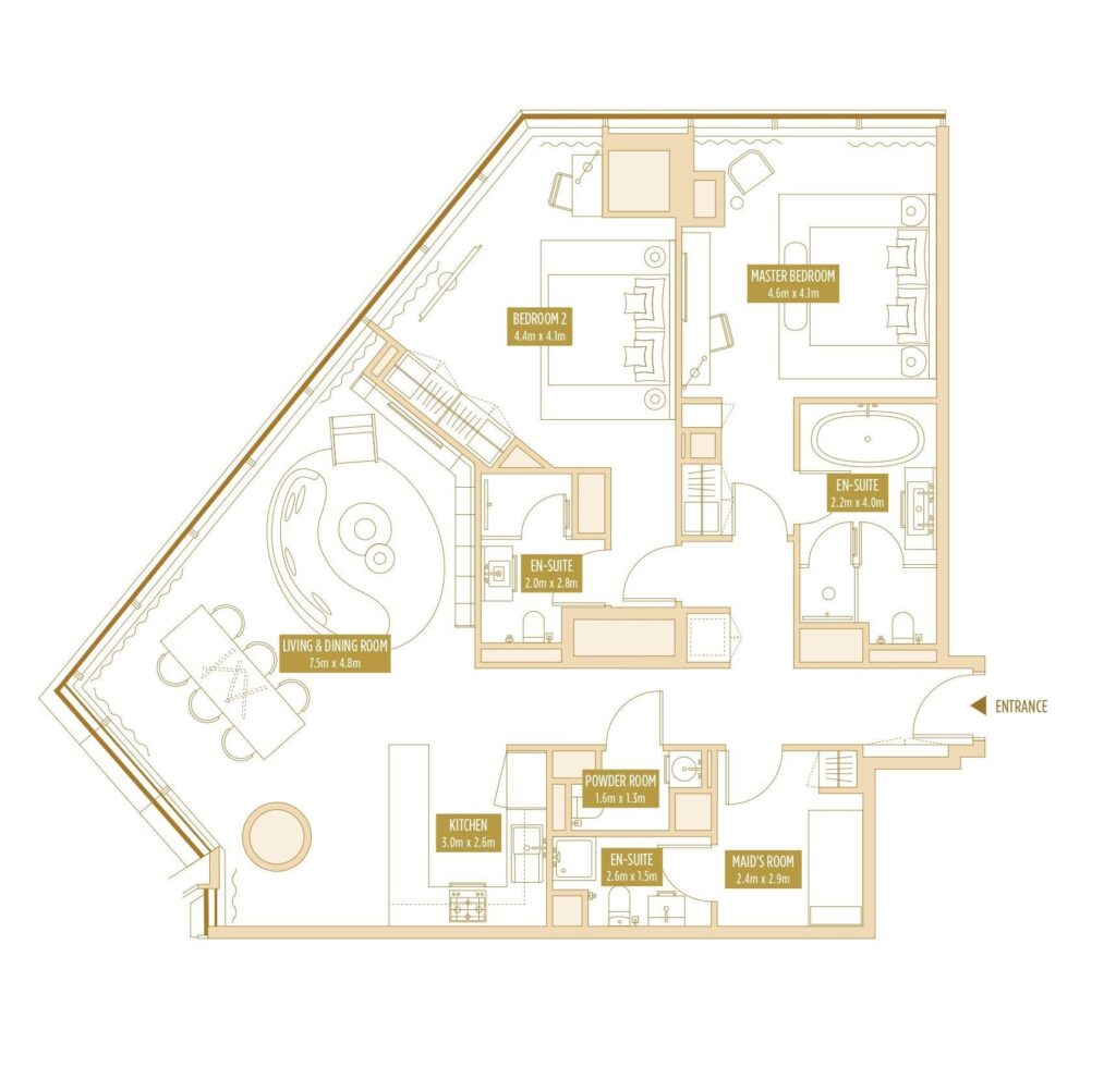 2 bedrooms in SO/ Uptown Residences