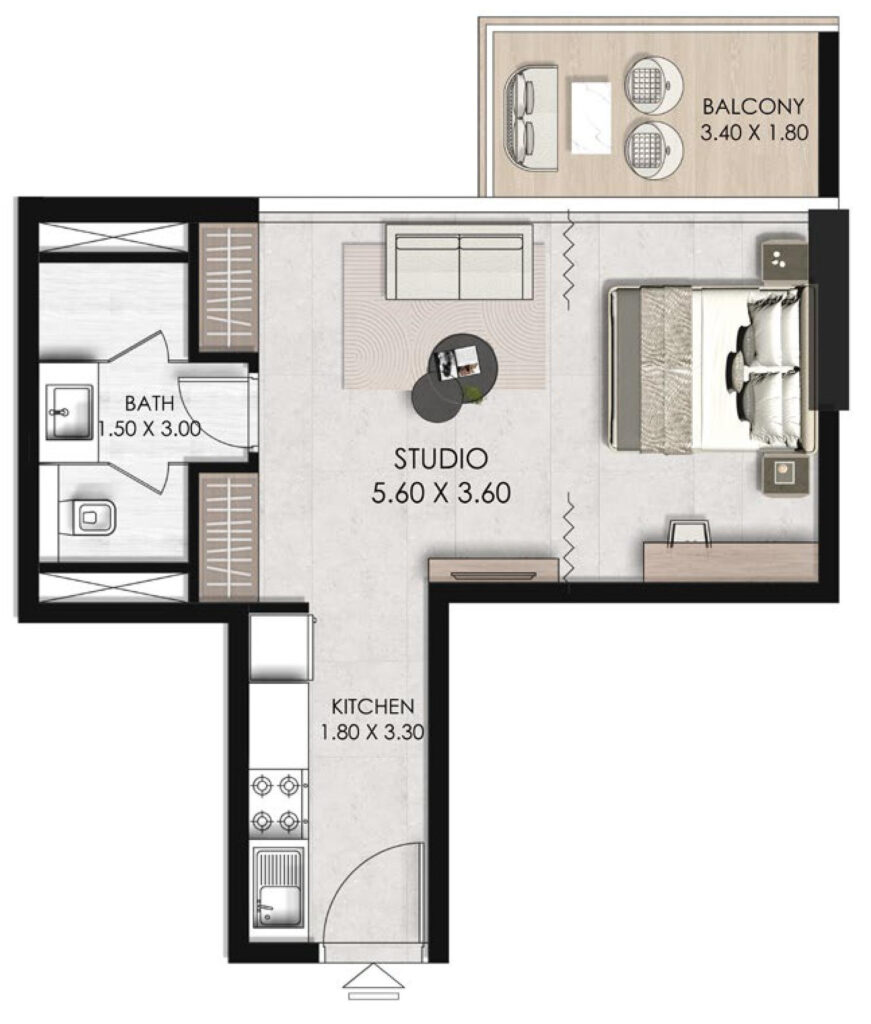 Studio in Fairway Residences