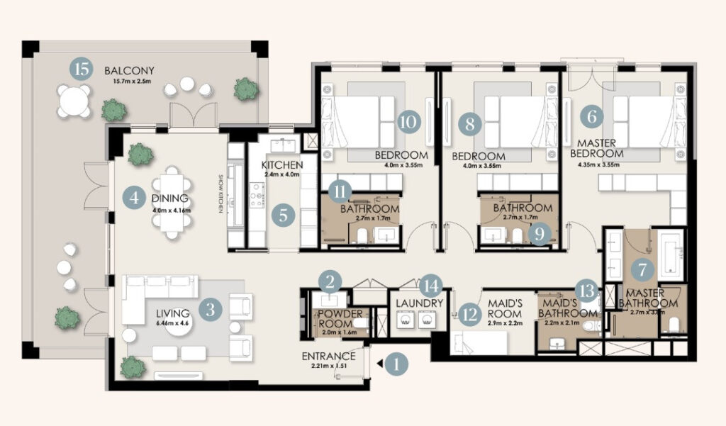 3 bedrooms in Nawayef Park Views