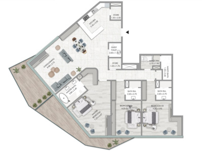 3 bedrooms in Habtoor Grand Residences