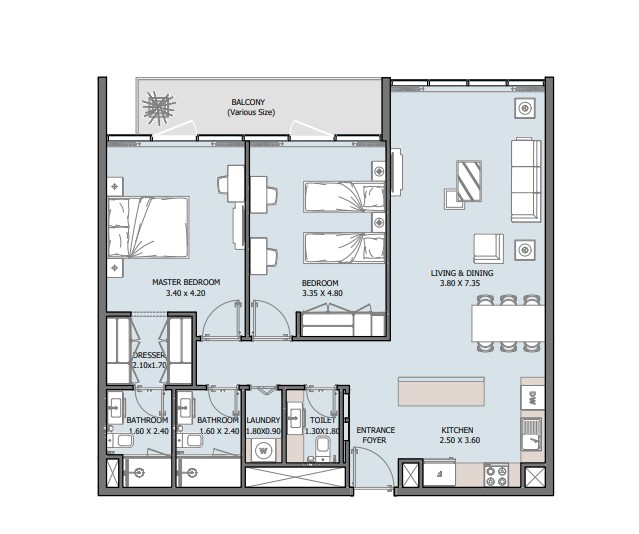 2 bedrooms in Verdana IV