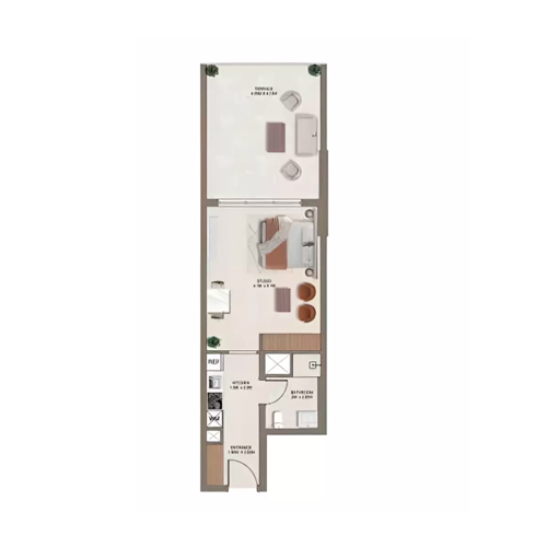 Studio in Ghaff Land Residence