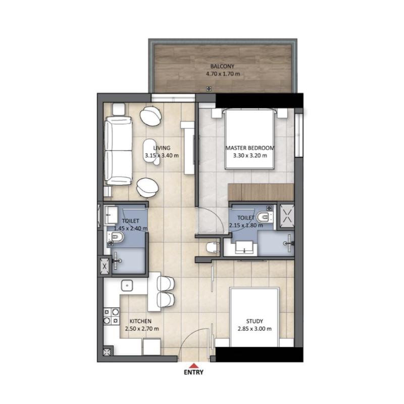 1 bedroom in Tranquil Wellness Residences