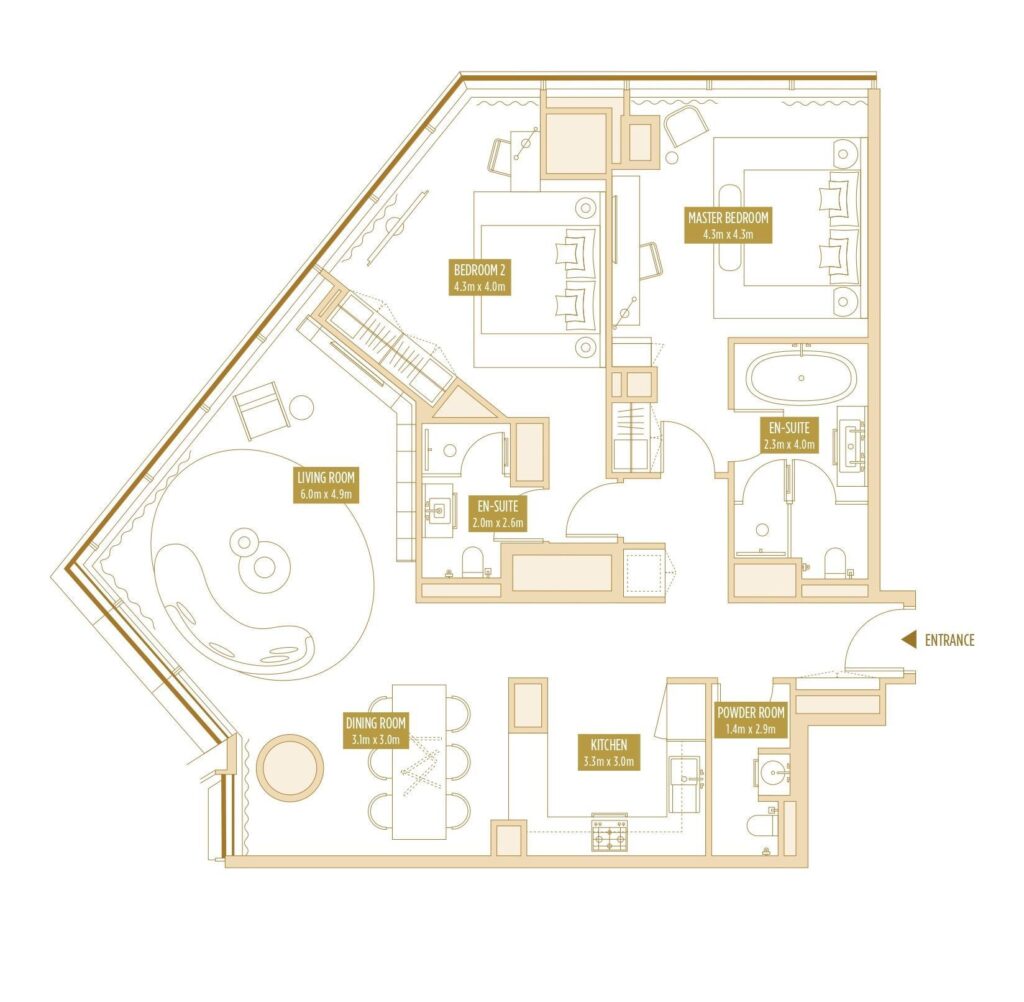 2 bedrooms in SO/ Uptown Residences