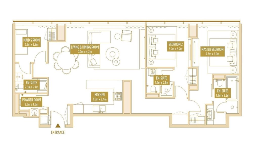 2 bedrooms in SO/ Uptown Residences