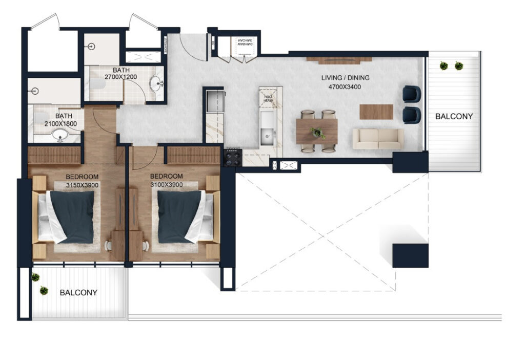2 bedrooms в Alfal Residence