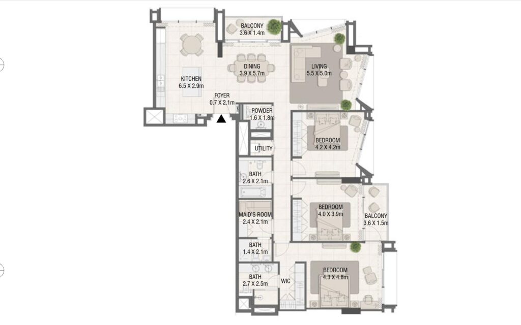 3 bedrooms in Design Quarter