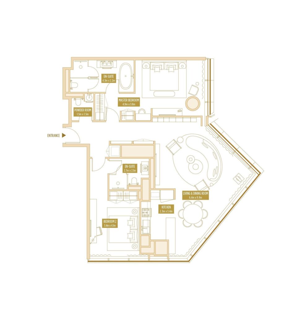 2 bedrooms in SO/ Uptown Residences
