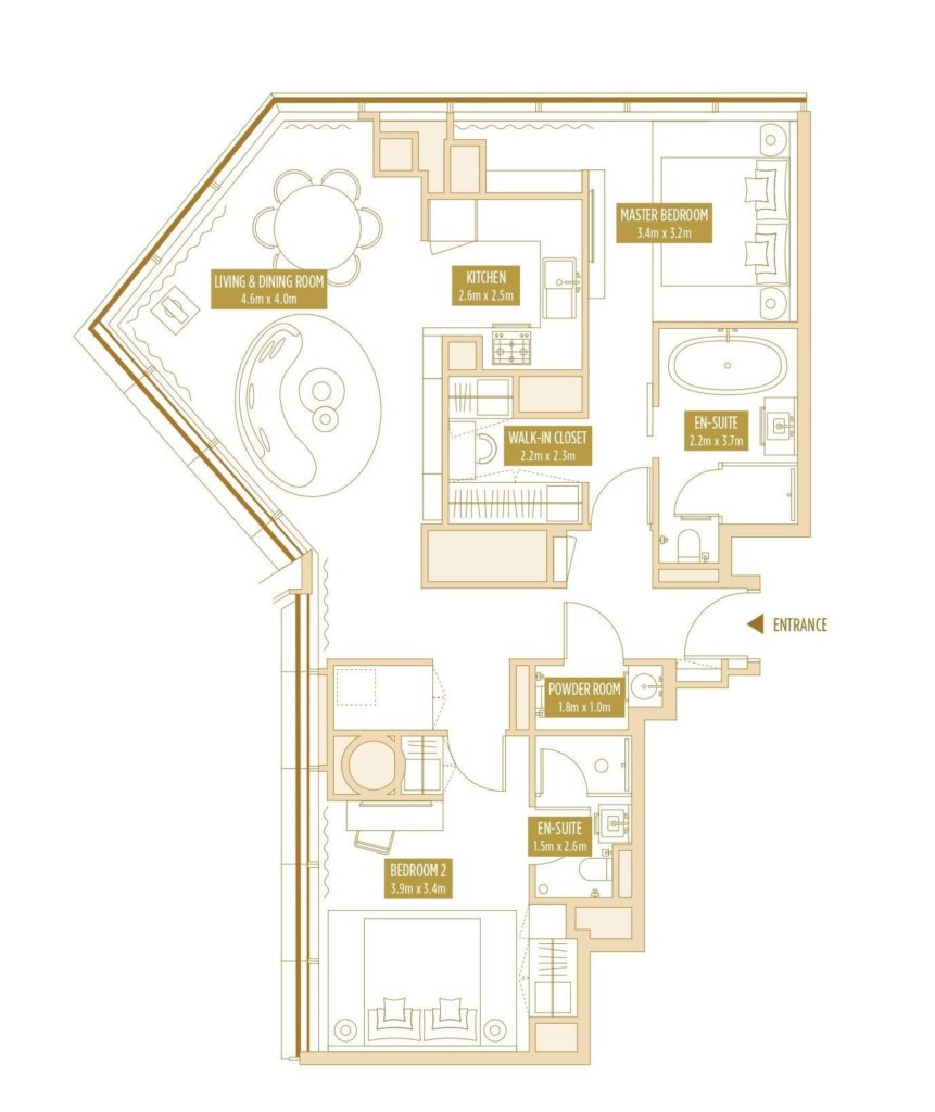 2 bedrooms in SO/ Uptown Residences
