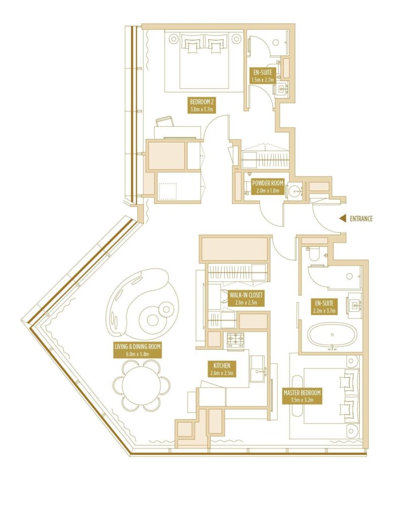 2 bedrooms in SO/ Uptown Residences