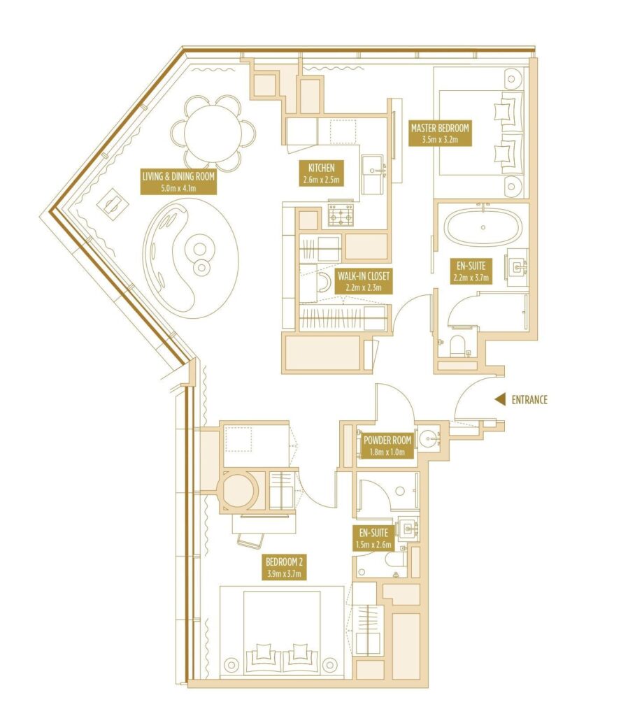 2 bedrooms in SO/ Uptown Residences