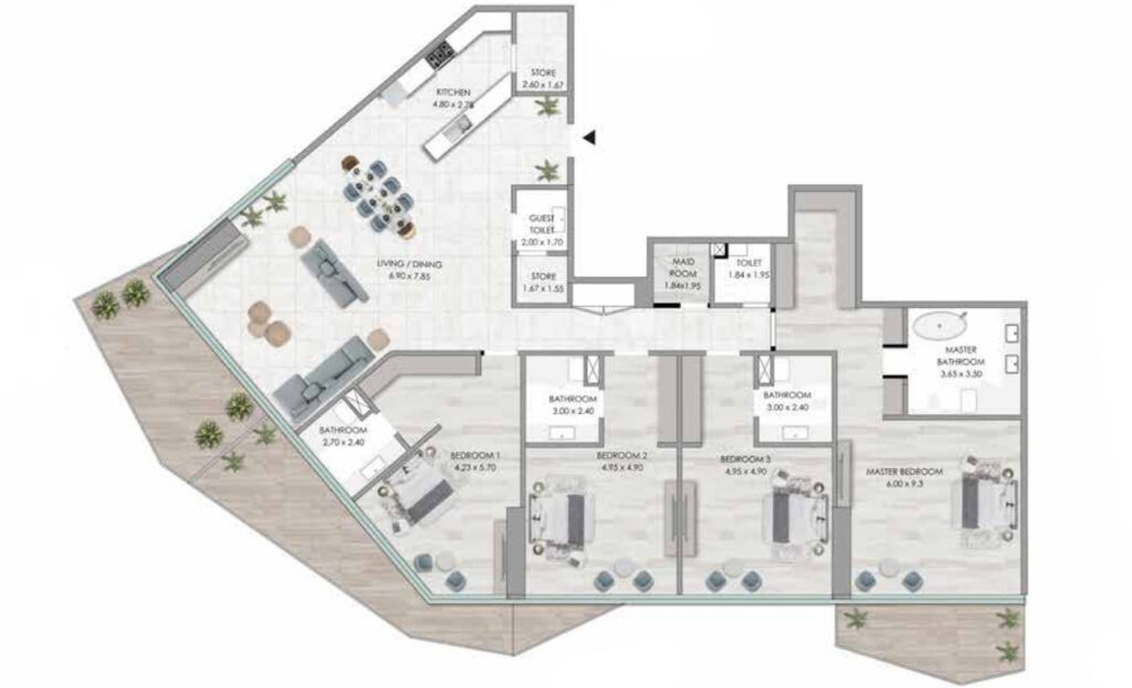 4 bedrooms in Habtoor Grand Residences