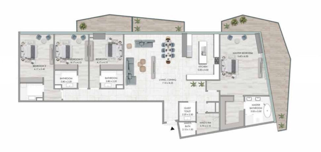 4 bedrooms in Habtoor Grand Residences